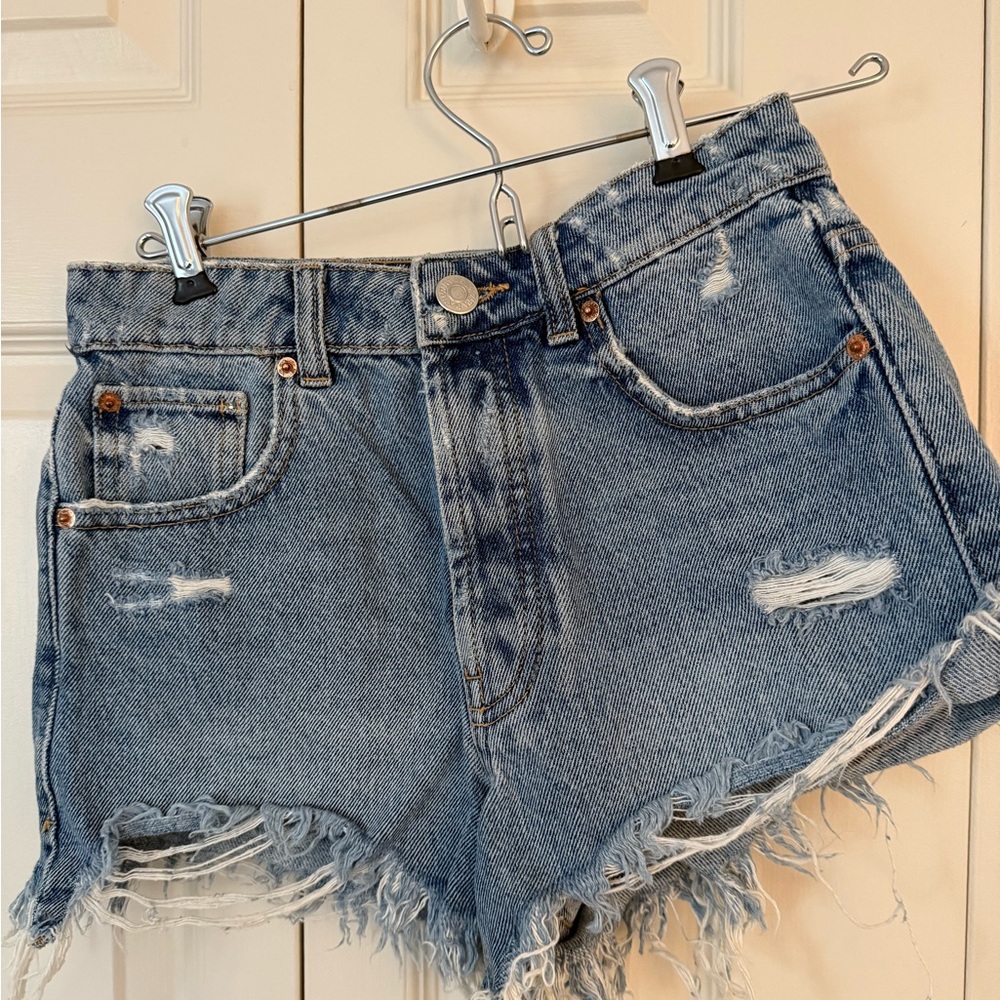 ZARA Distressed Denim Shorts